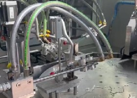 福建转盘火焰钎焊机样品试焊现场